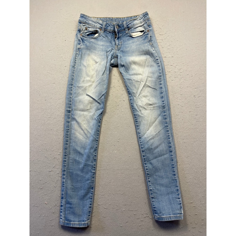 Aeropostale Jegging Cotton Blend Light Wash Blue Size 2 W27 Reg Womens